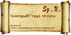 Szentgyörgyi Urzula névjegykártya